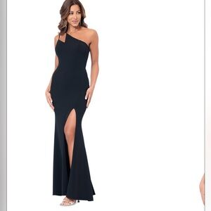 Xscape Elegant Black One-Shoulder Dress